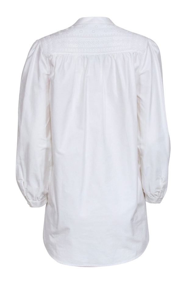 Current Boutique-Maje - White Beaded Shoulder Shirt Dress Sz 4