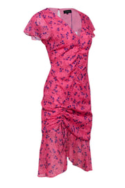 Current Boutique-Majorelle - Pink w/ Purple Floral Print Midi Dress Sz S