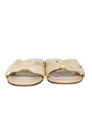 Current Boutique-Manolo Blahnik - Light Beige Nappa Leather "Pallera" Knotted Sandals Sz 7