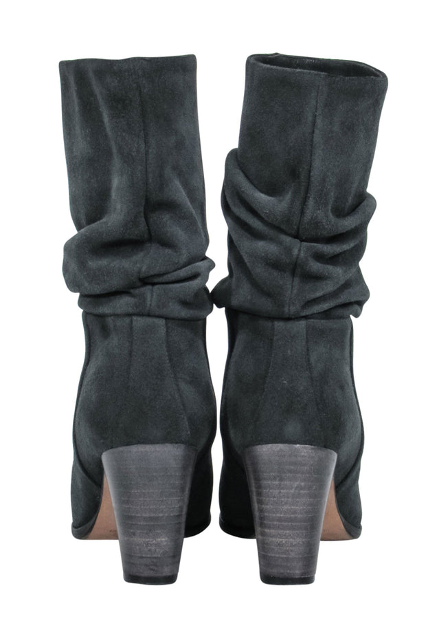Current Boutique-Manolo Blahnik - Slate Grey Suede Slouchy Boots Sz 8