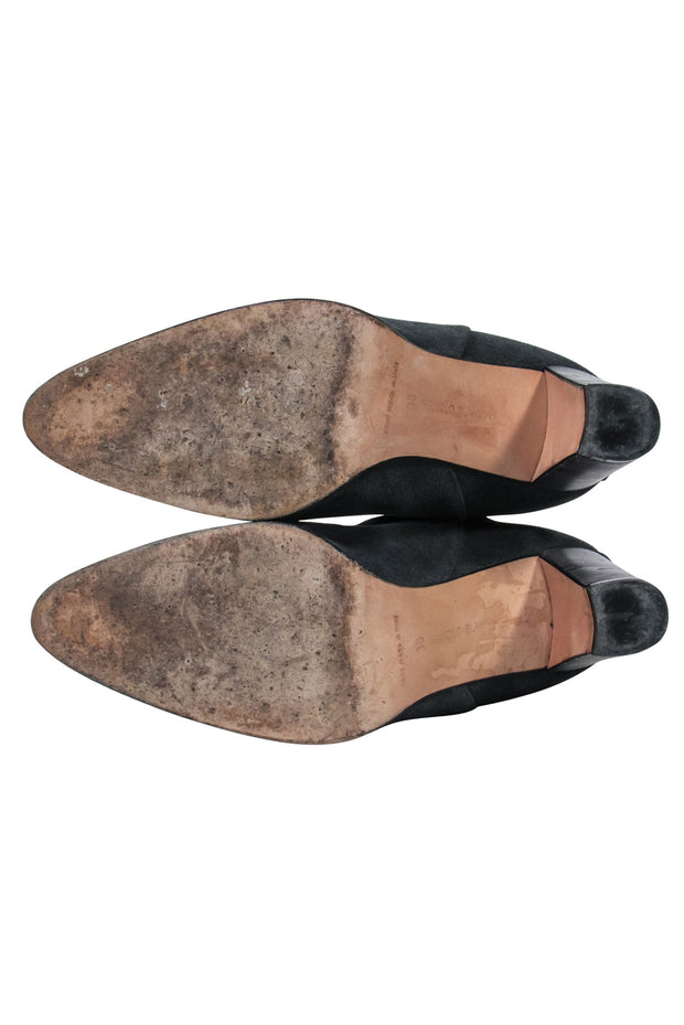 Current Boutique-Manolo Blahnik - Slate Grey Suede Slouchy Boots Sz 8