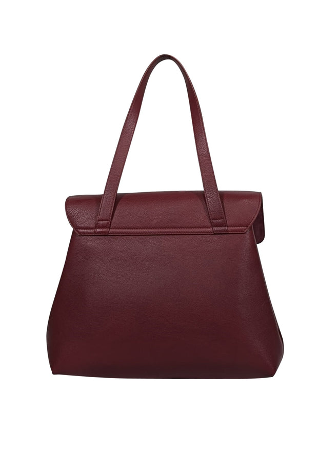 Current Boutique-Mansur Gavriel - Wine Red Pebbled Leather Shoulder Bag