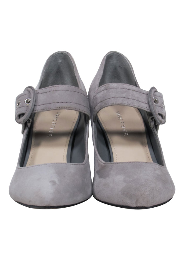 Current Boutique-Marc Fisher - Grey Suede Mary-Jane Pumps w/ Buckle Closure Sz 7.5