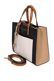 Current Boutique-Marc Jacobs - Black, Cream, & Tan Leather Mini Grind Colorblock Crossbody Bag