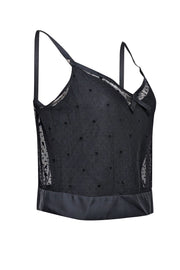 Current Boutique-Marc Jacobs - Black Sleeveless Cropped w/ Polka Dot Sheer Top Sz 6