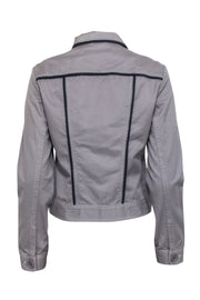 Current Boutique-Marc Jacobs - Grey w/ Navy Trim Button Front Jacket Sz M