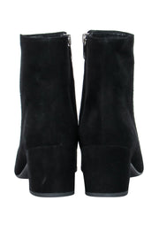 Current Boutique-Margaux - Black Suede Ankle Booties w/ Low Chunky Heel Sz 8