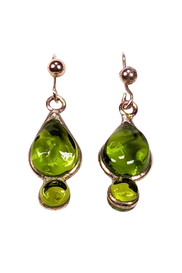 Current Boutique-Marguerite de Valois - Light Green & Gold Toned Drop Dangle Earring