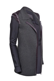 Current Boutique-Marie Saint Pierre - Grey & Black Open Front Jacket Sz 0