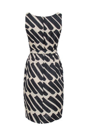 Current Boutique-Marimekko - Tan & Black Sleeveless Dress w/ Waist Tie Sz 6