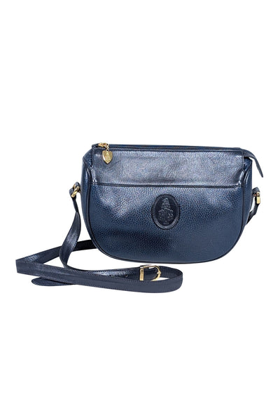 Current Boutique-Mark Cross - Navy Pebbled Leather Crossbody Bag