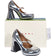 Marni - Silver Metallic Front Strap Mary Jane Heels Sz 9