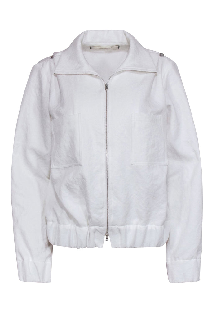 Marni - White Zipper Front Bomber Jacket Sz M