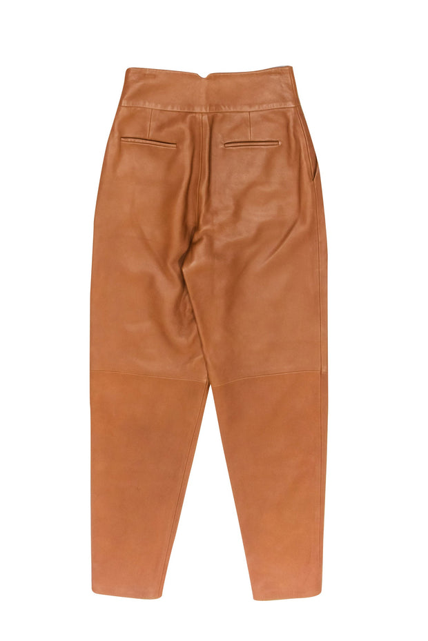 Current Boutique-Massimo Dutti - Tan 100% Sheep Leather Limited Edition Pants Sz XS