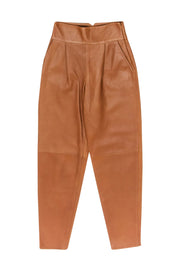Current Boutique-Massimo Dutti - Tan 100% Sheep Leather Limited Edition Pants Sz XS