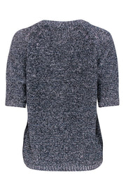Current Boutique-Max Mara - Black, Cream, Teal, & Grey Blend Knit Short Sleeve Top Sz M