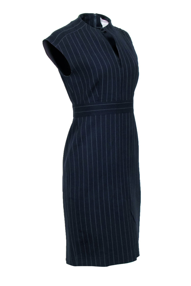 Current Boutique-Max Mara - Black Sheath Dress w/ White Pinstripe Sz 10
