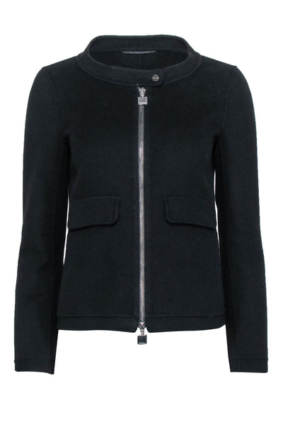 Current Boutique-Max Mara - Black Wool & Angora Rabbit Blend Jacket Sz 4
