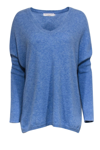 Current Boutique-Mia Fratino - Light Blue V-Neck Boyfriend Sweater Sz M