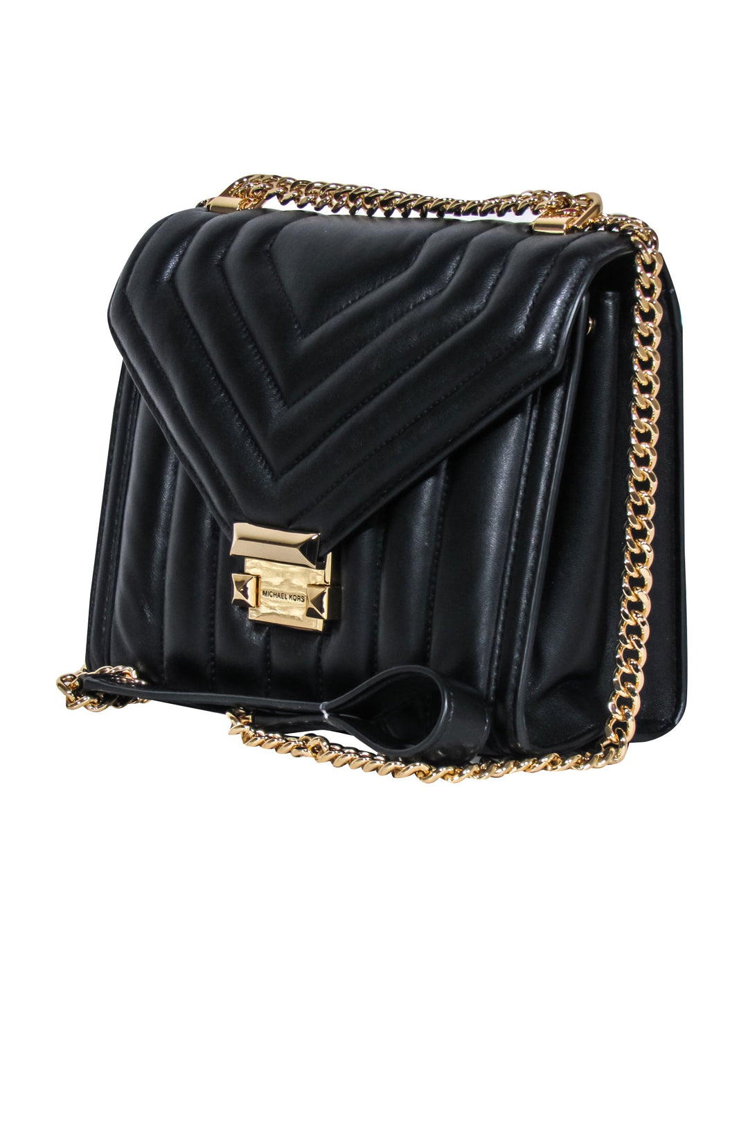 Michael kors black crossbody gold chain online