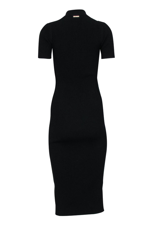Current Boutique-Michael Kors - Black Ribbed Knit Short Sleeve Midi Dress Sz XS