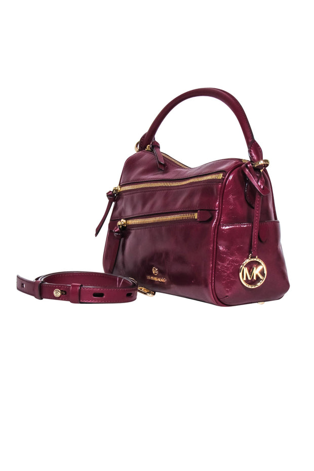 Current Boutique-Michael Kors - Burgundy Leather Top Handle Crossbody Bag