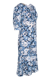 Current Boutique-Michael Kors Collection - Blue Floral Silk Midi Dress Sz 8
