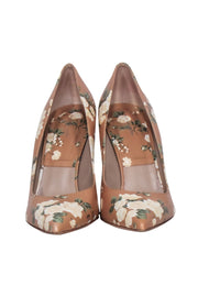 Current Boutique-Michael Kors Collection - Tan & Green Floral Pointed Toe Pumps Sz 10