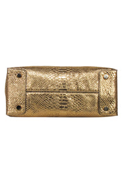 Current Boutique-Michael Kors - Gold Metallic Croc Embossed Leather Satchel Bag
