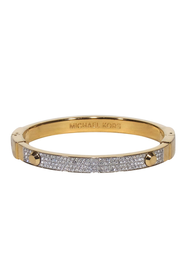 Current Boutique-Michael Kors - Gold Rhinestone Bangle Bracelet