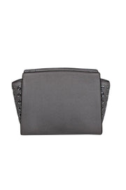 Current Boutique-Michael Kors - Grey Saffiano Leather Crossbody w/ Grommet Sides