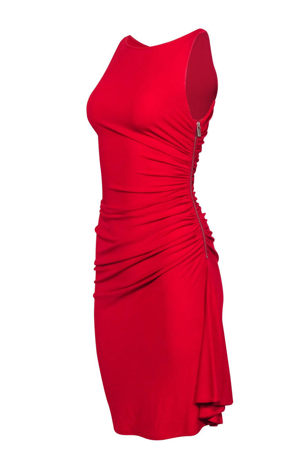 Current Boutique-Michael Kors - Red Ruched Sleeveless Dress Sz 4