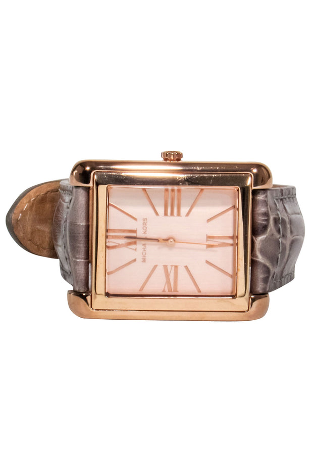 Current Boutique-Michael Kors - Rosegold Watch w/ Croc Embossed Band