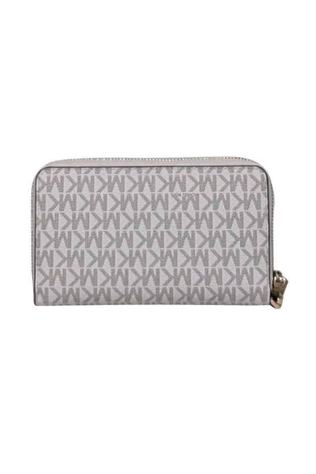 Current Boutique-Michael Kors - Vanilla & Brown Monogram Large Multifunction Wallet