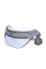 Current Boutique-Michael Kors - White & Light Grey Monogram Sling Pack