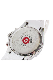 Current Boutique-Michele - White Silicone Band Stainless Steel Watch