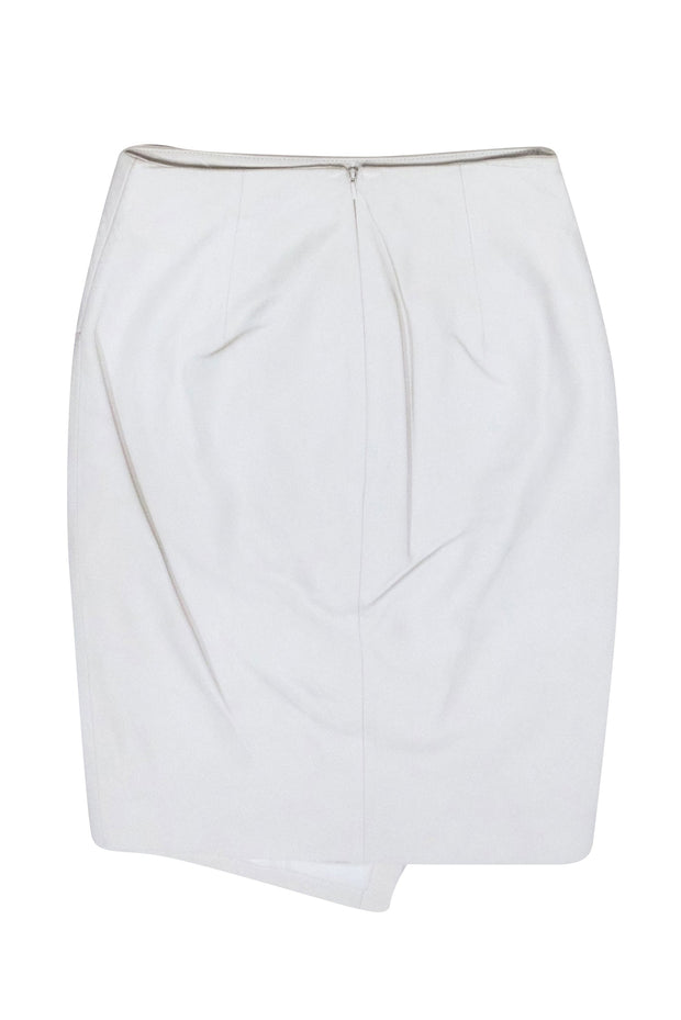 Current Boutique-Michelle Mason - White Lambskin Asymmetircal Skirt Sz 4