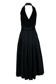 Current Boutique-Milly - Black Backless Halter Maxi Dress Sz 10