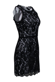 Current Boutique-Milly - Black & Grey Sleeveless Lace Shift Dress Sz S