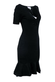 Current Boutique-Milly - Black Knit Short Sleeve Dress Sz L