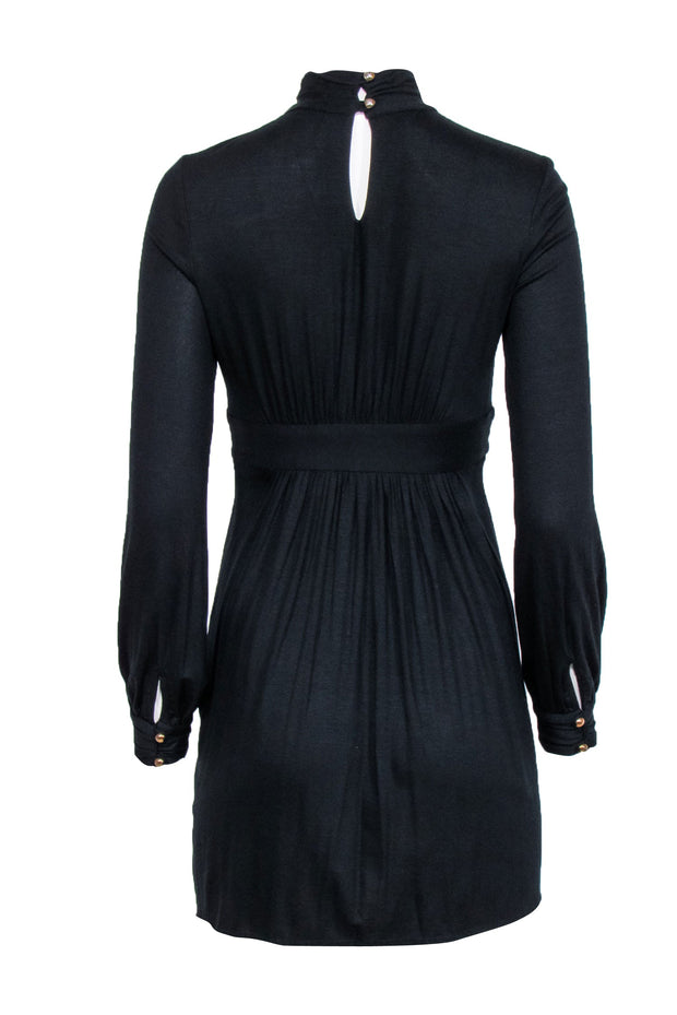 Current Boutique-Milly - Black Mock Neck Long Sleeve Dress Sz S