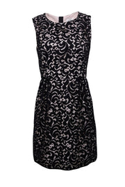 Current Boutique-Milly - Black & Pink Lace Sleeveless Cocktail Dress Sz 8