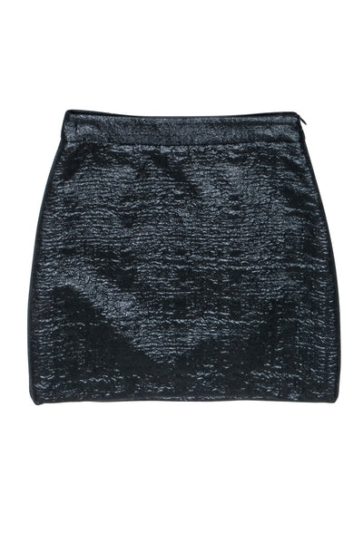 Current Boutique-Milly - Black Textured Mini Skirt Sz 2