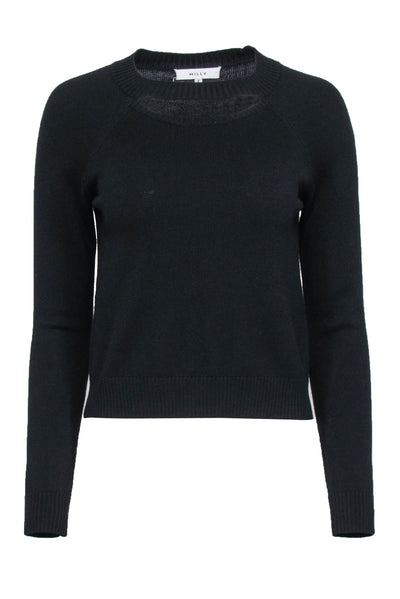 Current Boutique-Milly - Black Wool Sweater w/ Cutout Sz P