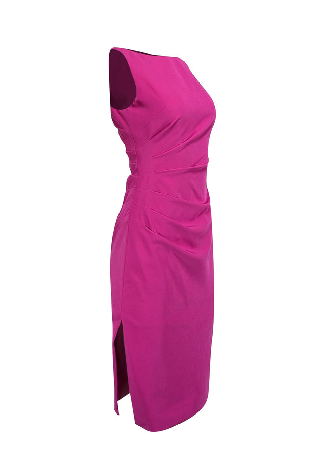 Current Boutique-Milly - Dark Pink Side Ruched Sleeveless Dress Sz 2