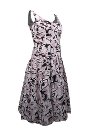 Current Boutique-Milly - Ivory, Black, & Blush Print Sleeveless Dress Sz 6