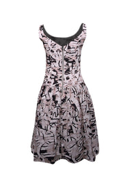 Current Boutique-Milly - Ivory, Black, & Blush Print Sleeveless Dress Sz 6