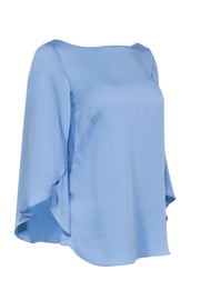 Current Boutique-Milly - Light Blue Silk Blend Petal Sleeve Blouse Sz 4