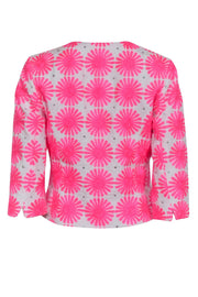 Current Boutique-Milly - Pink & White Embroidered Rhinestone Blazer Sz 4