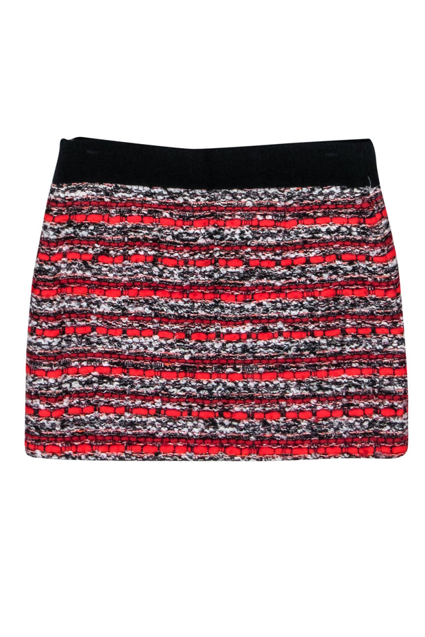 Current Boutique-Milly - Red, Black, & Grey Tweed Mini Skirt Sz 4